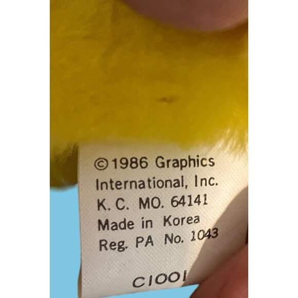 Crayola Burger King Plush Yellow Teddy Bear 1986 Vintage - Picture 4 of 12